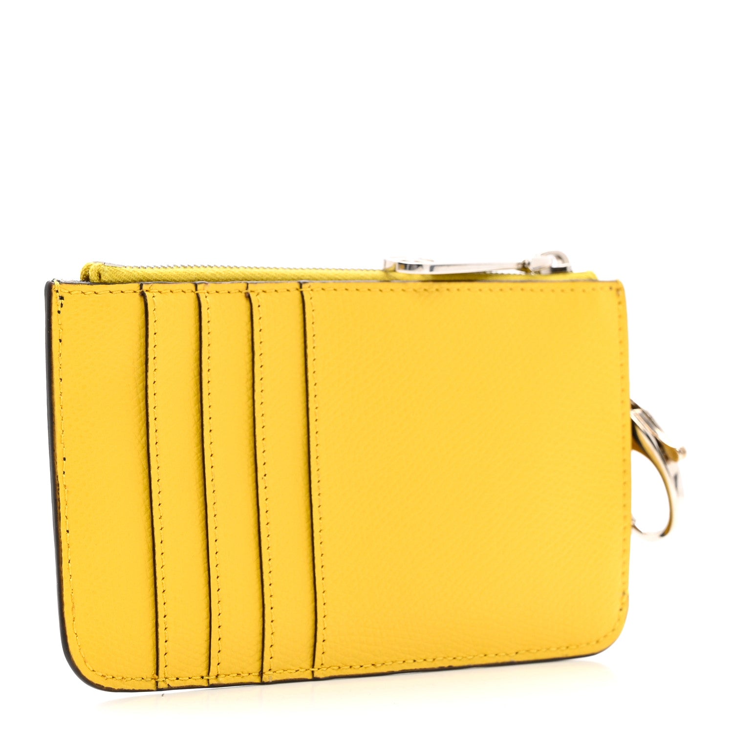 Fendi Vitello Cruise F is Fendi Bi-Color FF 1974 Embossed Key Case Pouch Maya Black Sunflower 3 of 8