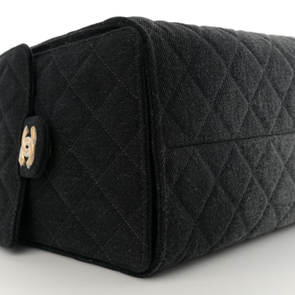 Chanel Washed Denim Quilted Medium Chanel 25 Handbag Black 10 of 11