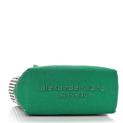 Alexander Wang Mesh Crystal Rhinestone Mini Cruiser Tote Green Silver 4 of 9