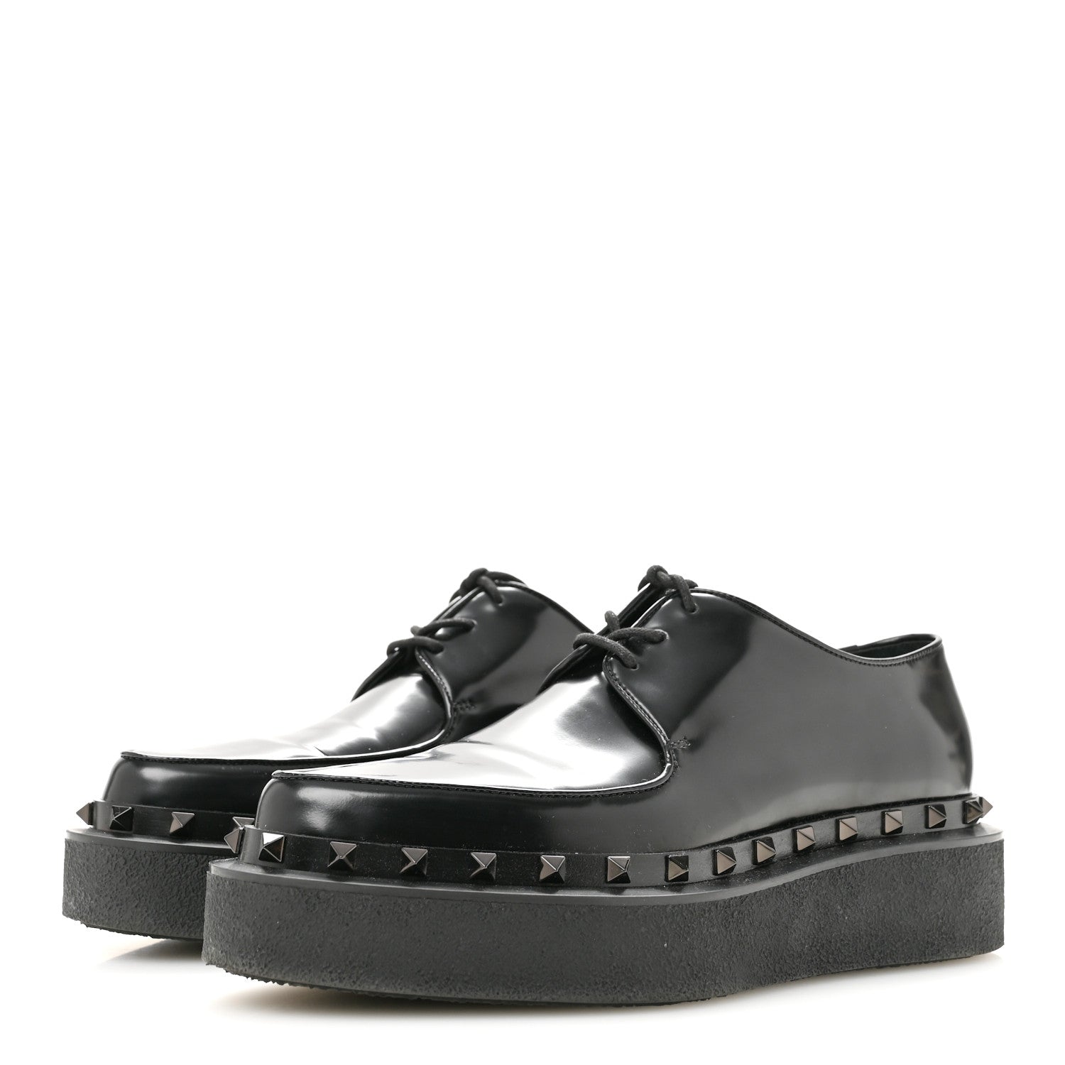 Valentino Garavani Calfskin Rockstud Womens M-Way Derby Loafers 39.5 Black 4 of 10