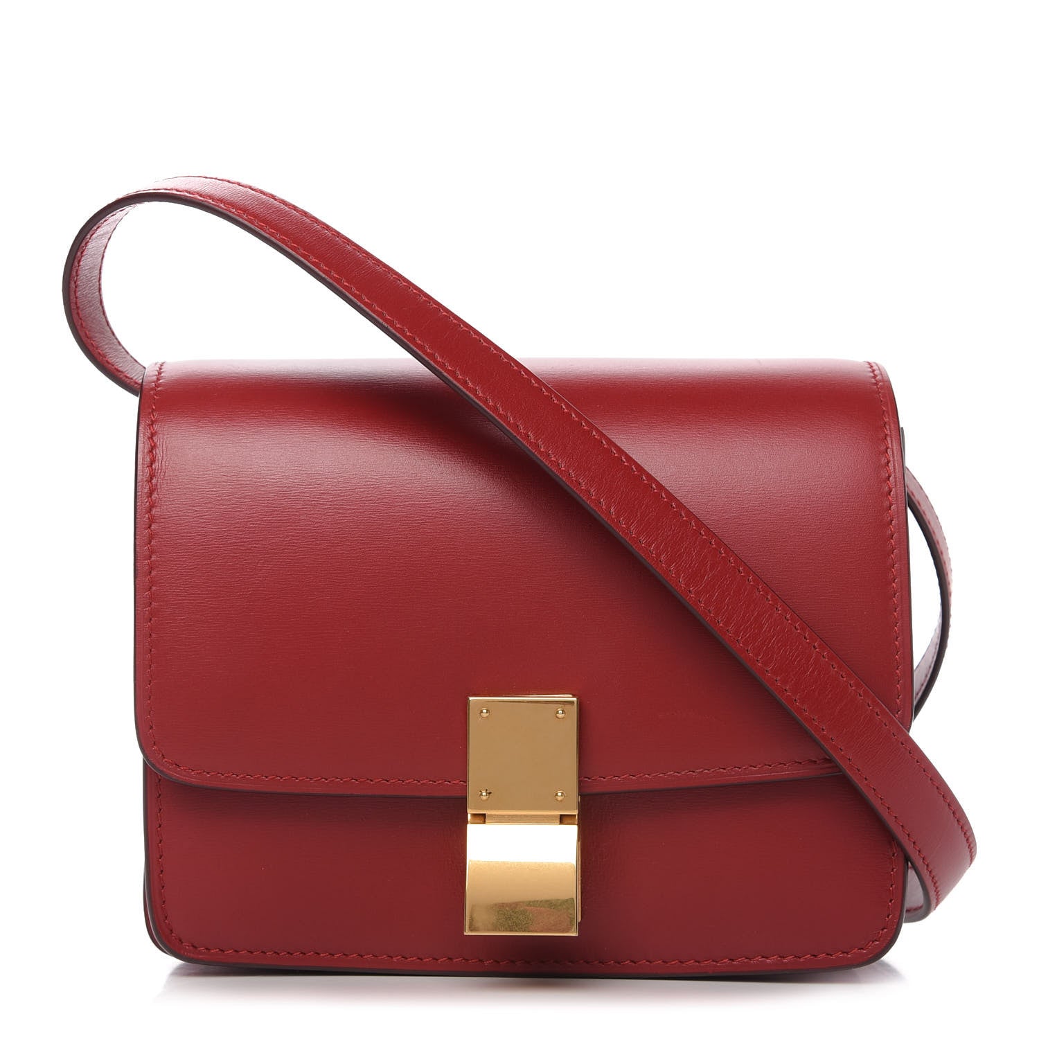 Celine Box Calfskin Small Classic Box Flap Bag Red 1 of 9