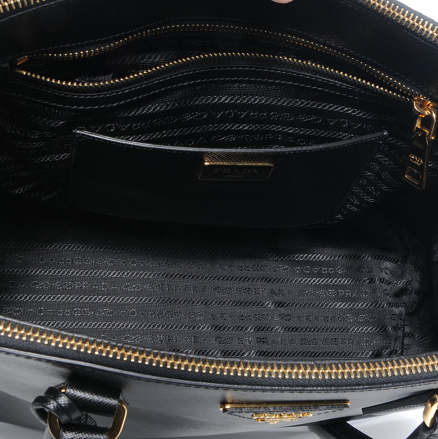 Prada Saffiano Lux Medium Tote Nero Black 6 of 9