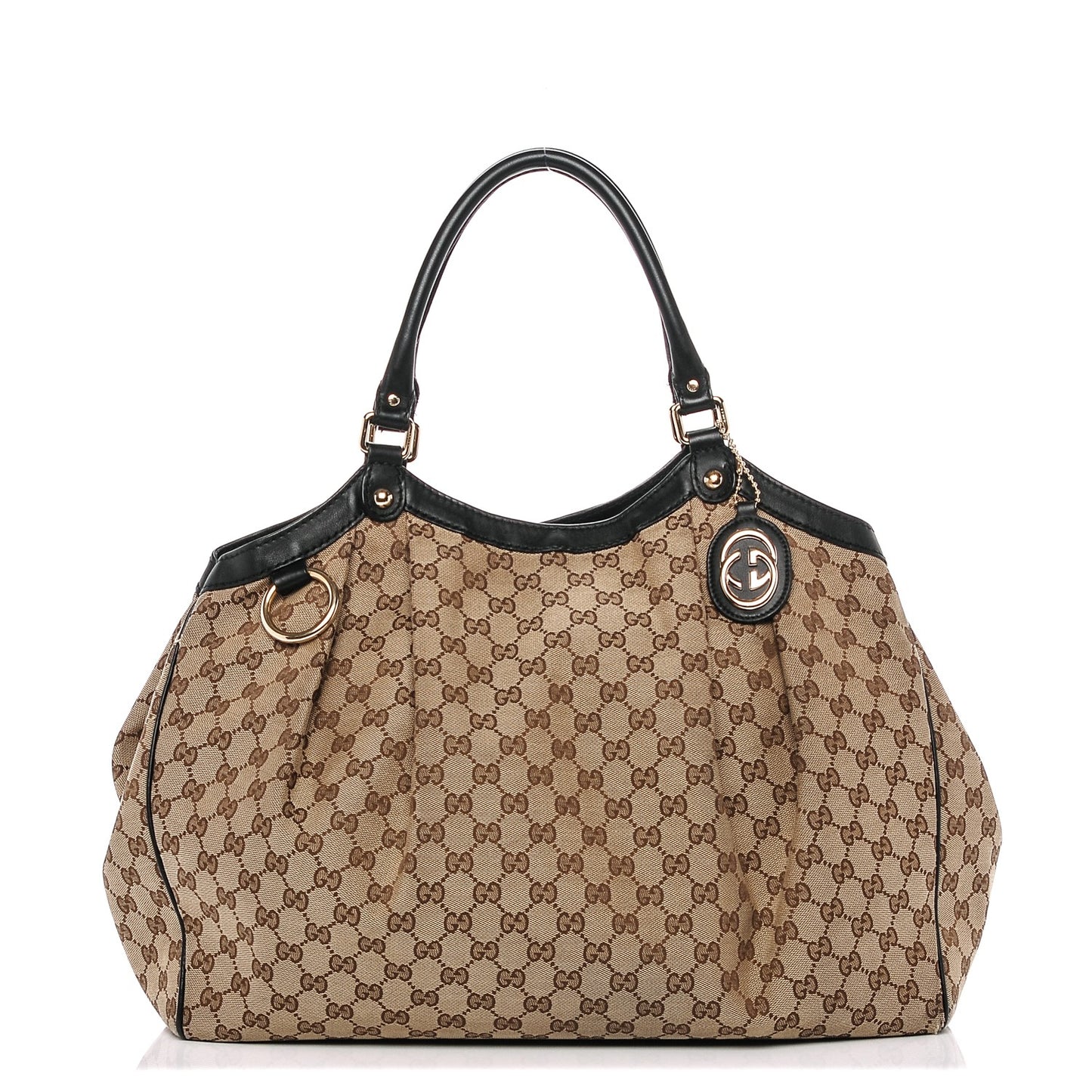 Monogram Large Sukey Tote Beige Ebony Black