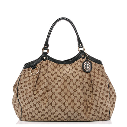 Gucci Monogram Large Sukey Tote Beige Ebony Black 1 of 7