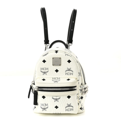 MCM Visetos Side Stud X-Mini Stark Bebe Boo Backpack White 1 of 9