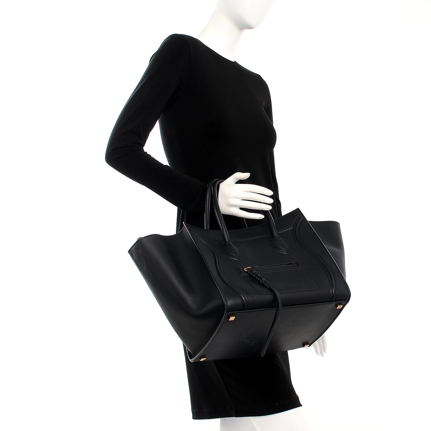 Celine Natural Calfskin Medium Phantom Luggage Navy Blue 2 of 8