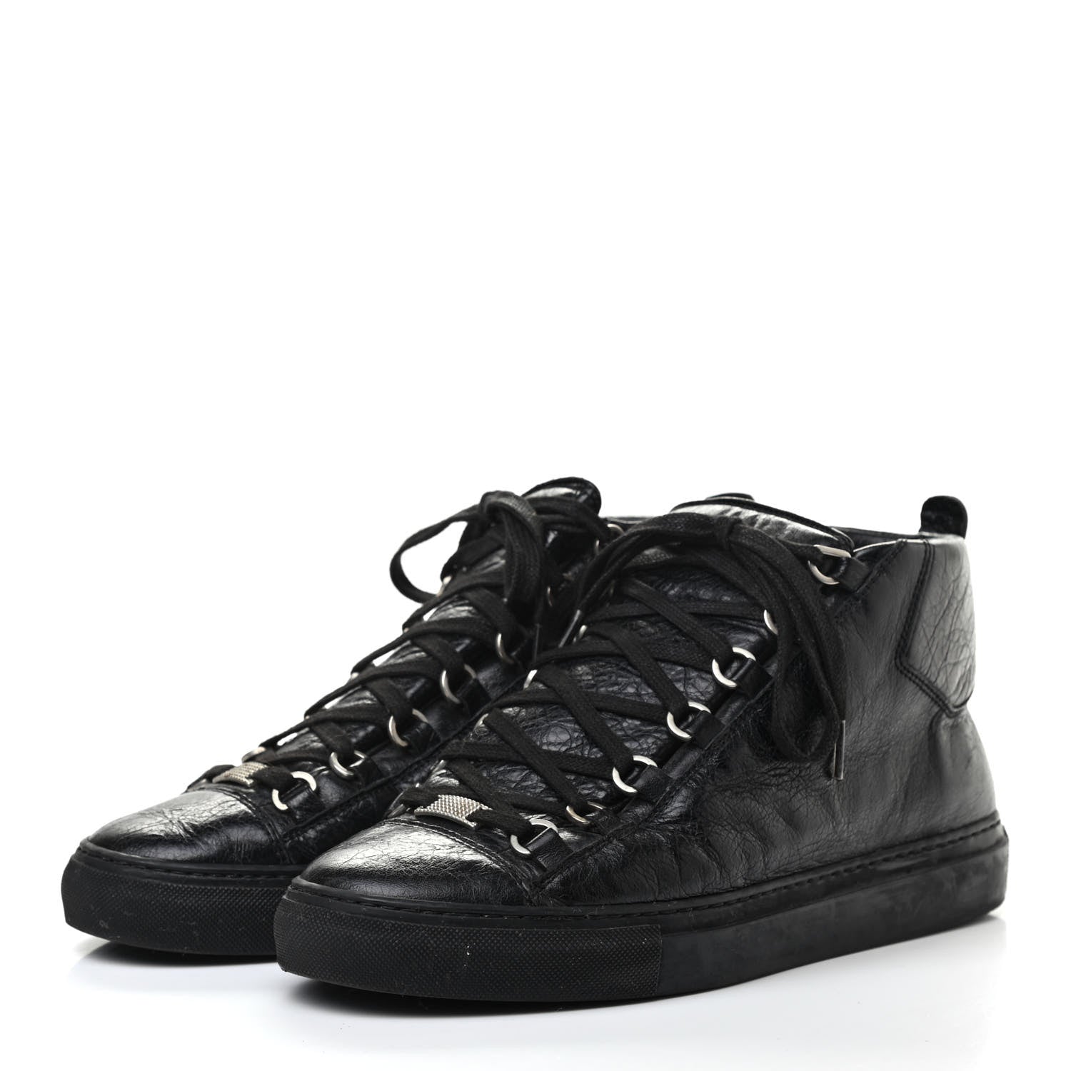 Balenciaga Crinkled Calfskin Womens Arena Sneaker 40 Black 3 of 7