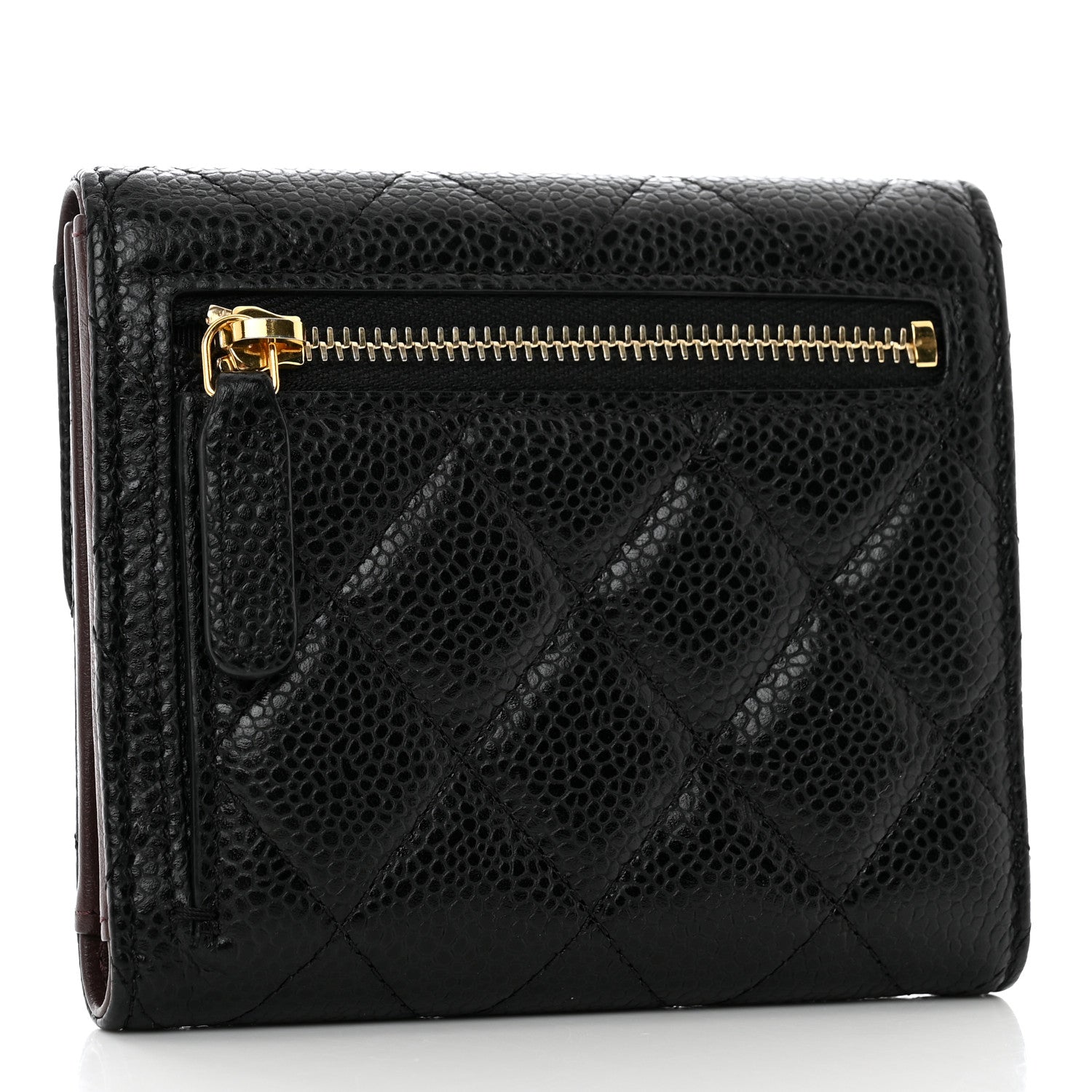 Chanel Caviar Quilted Compact Flap Wallet Black 3 of 8