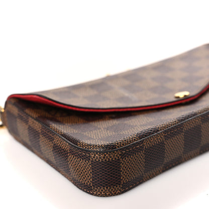 Louis Vuitton Damier Ebene Pochette Felicie Chain Wallet 7 of 9
