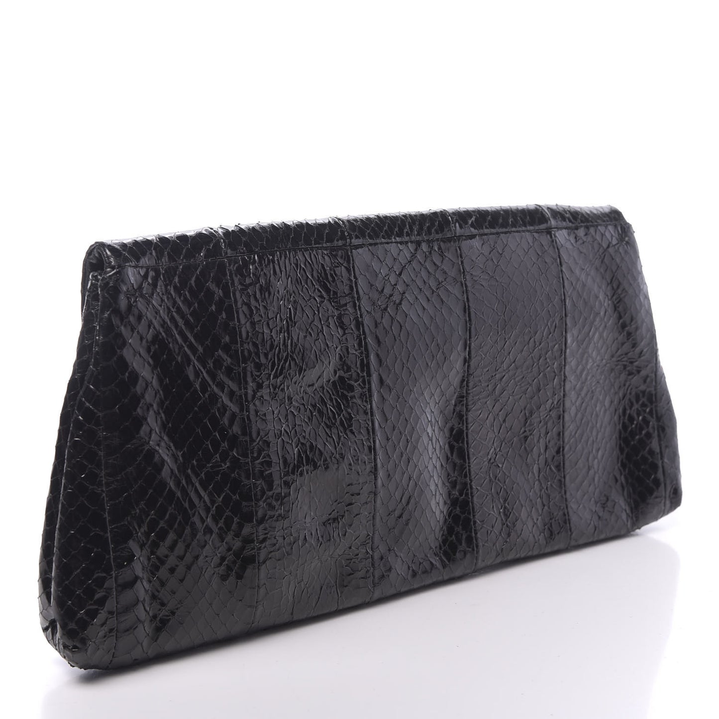 Whipsnakeskin Crystal Faithful Thriller Glove Clutch Black
