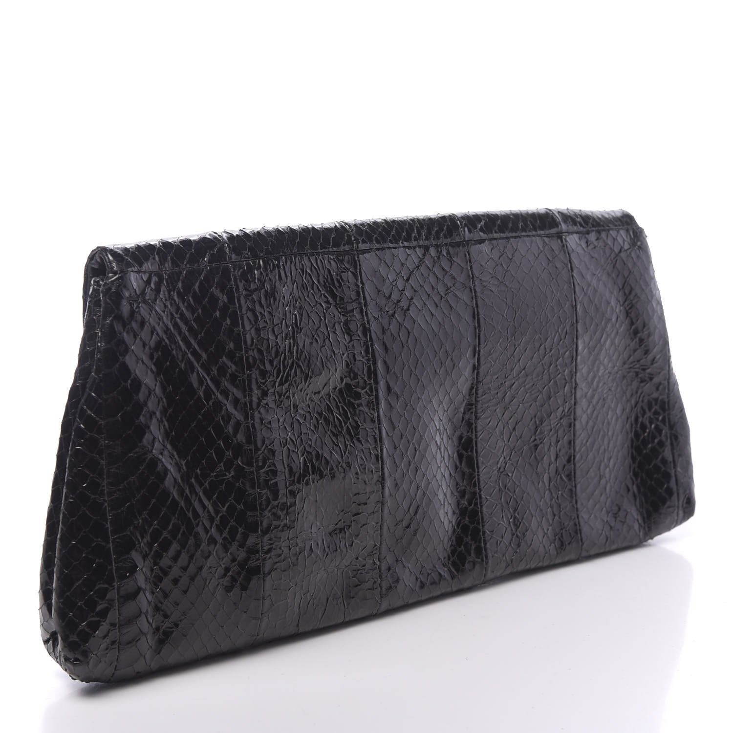 Alexander McQueen Whipsnakeskin Crystal Faithful Thriller Glove Clutch Black 4 of 9