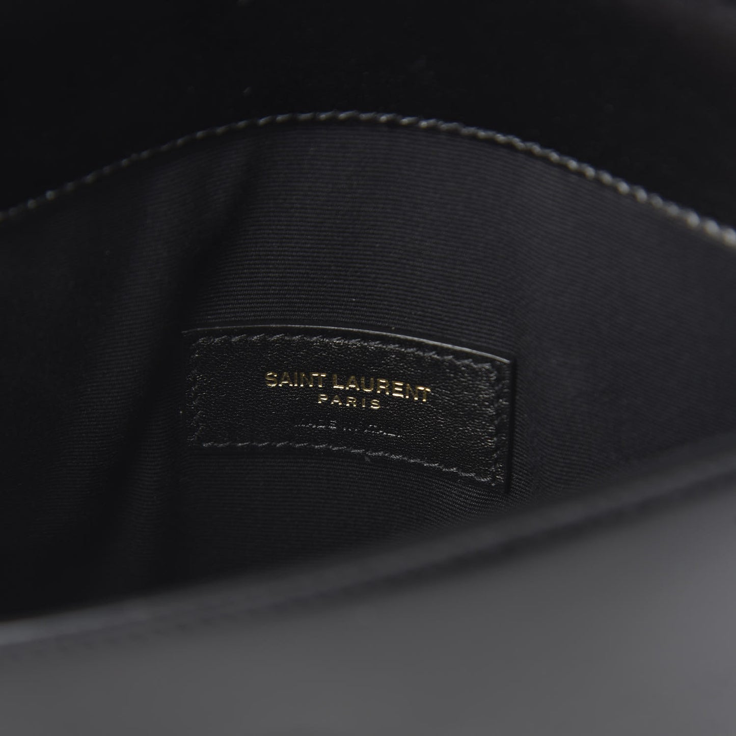Smooth Shiny Calfskin Monogram Uptown Baby Pouch Black