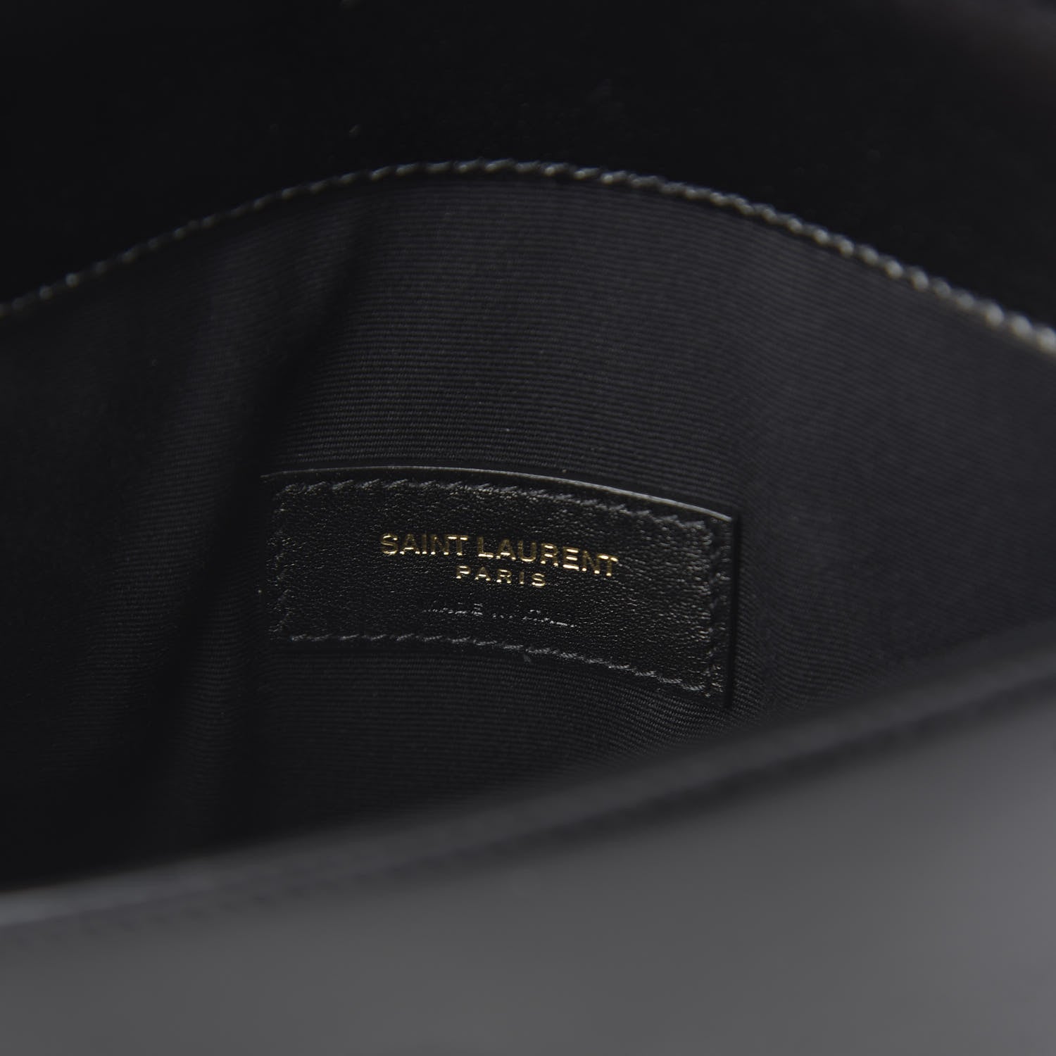 Saint Laurent Smooth Shiny Calfskin Monogram Uptown Baby Pouch Black 6 of 9