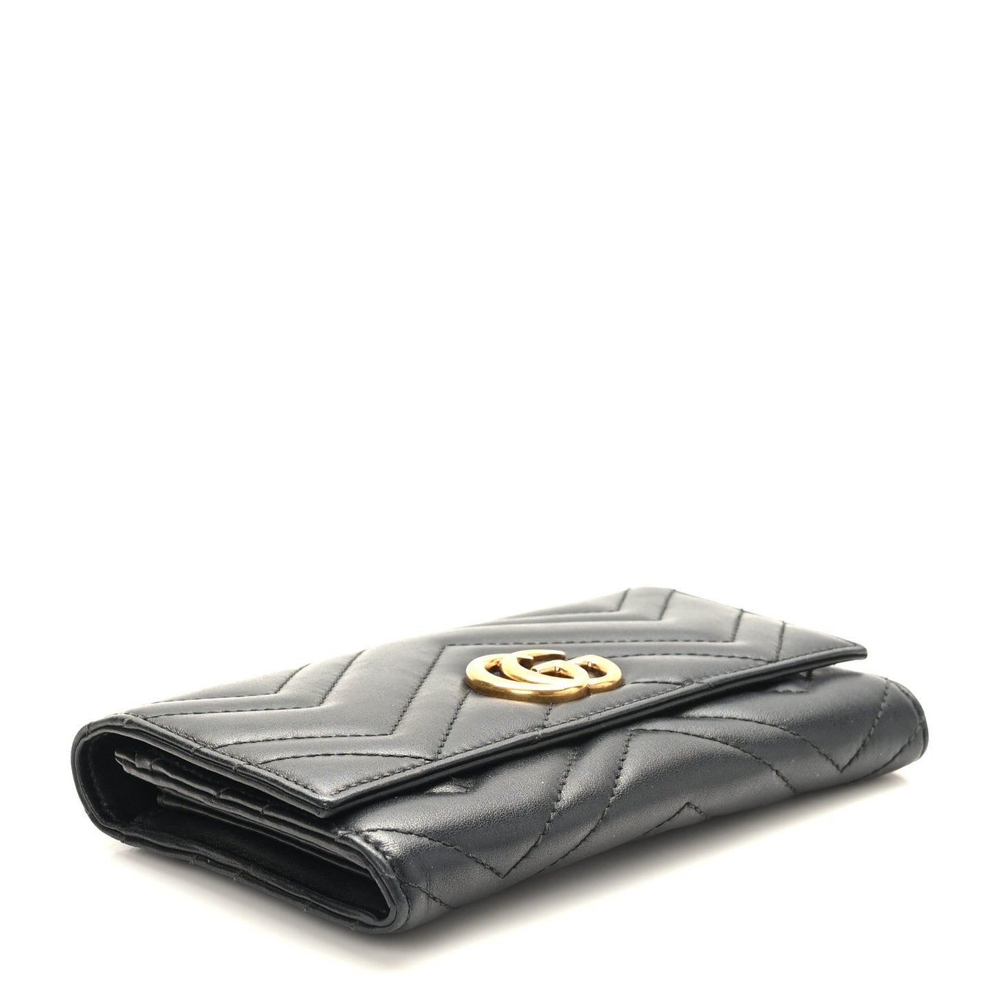 Calfskin Matelasse GG Marmont Continental Wallet Black