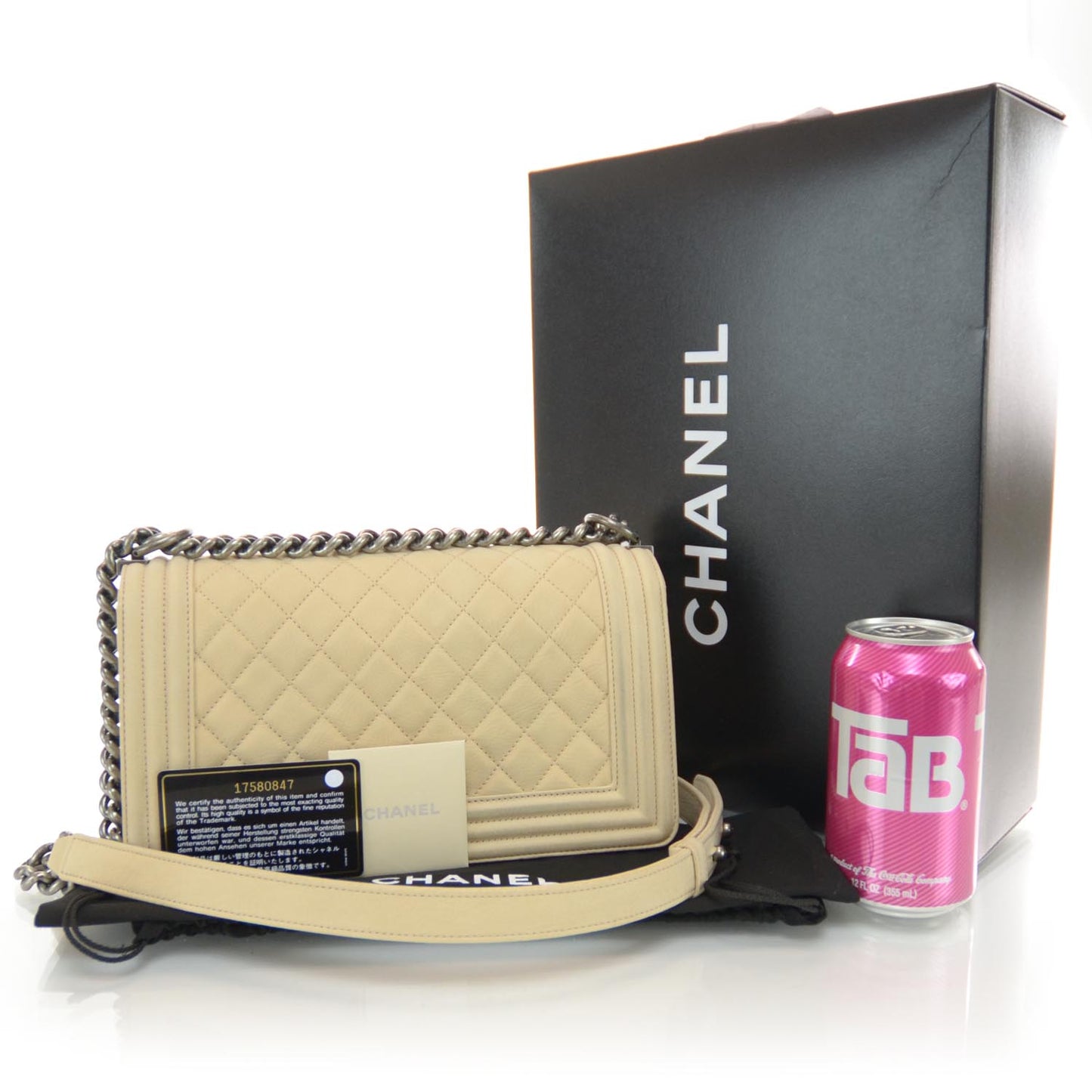 Suede Caviar Medium Boy Flap Bag Beige