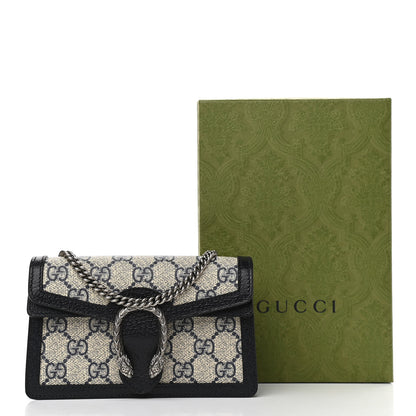 Gucci GG Supreme Monogram Textured Dollar Calfskin Super Mini Dionysus Shoulder Bag Beige Blue 11 of 11