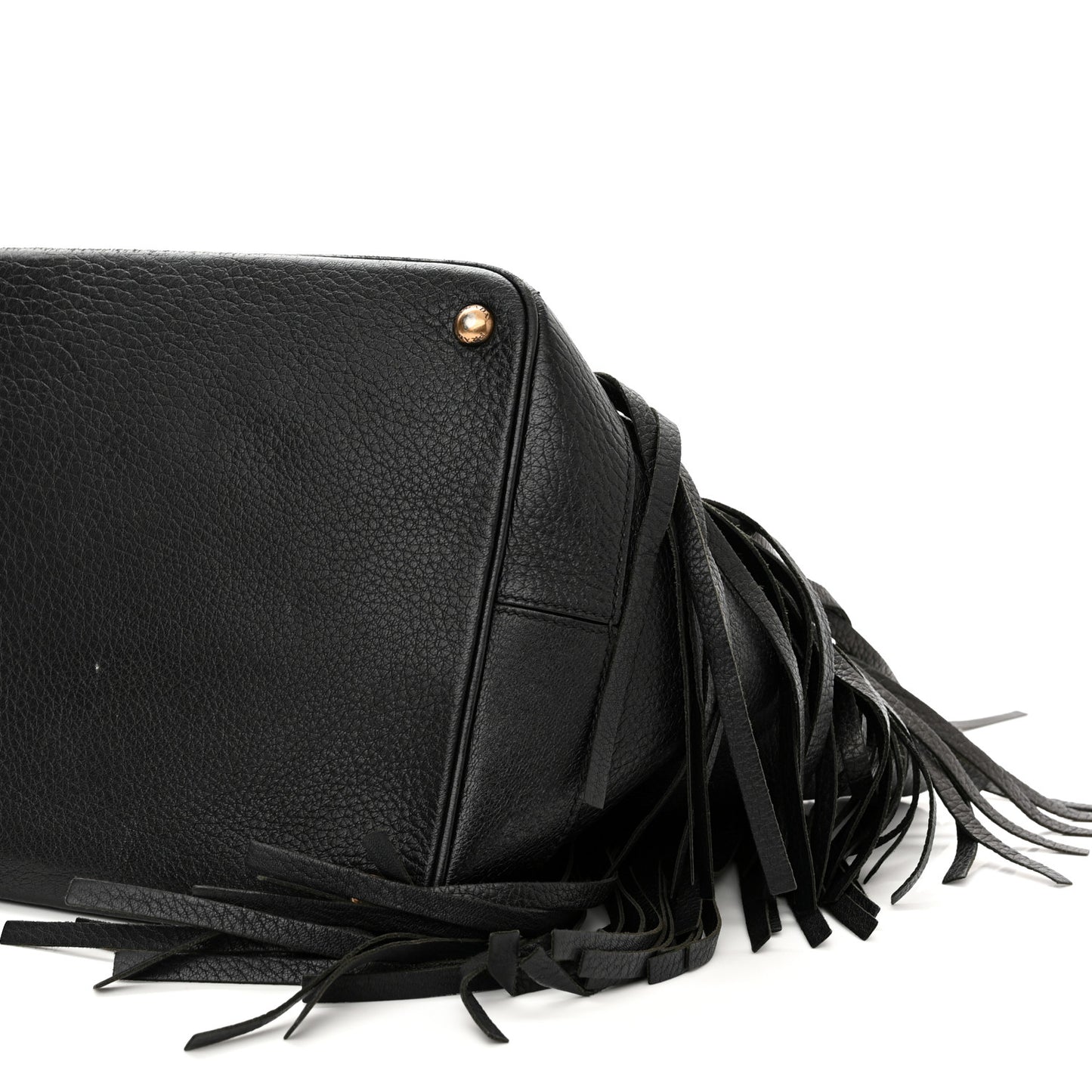 Cervo Deerskin Fringe Tote Black