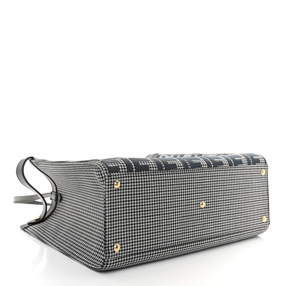 Fendi Wool Vitello King Houndstooth FF Embroidered Medium Peekaboo X-Tote Grigio Anthracite 4 of 10