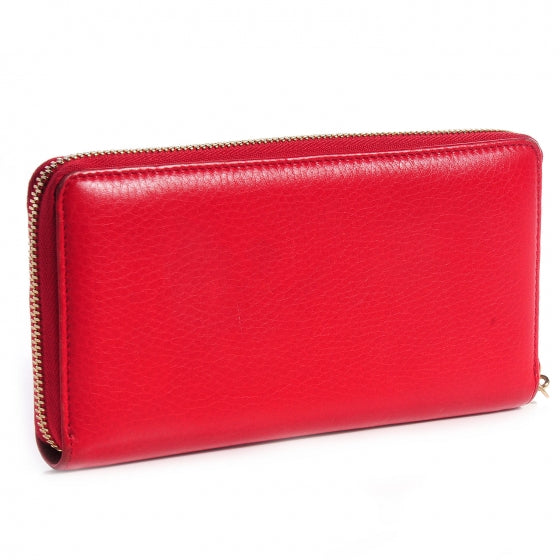 Gucci Pebbled Calfskin Soho Zip Around Wallet Red 3 of 8