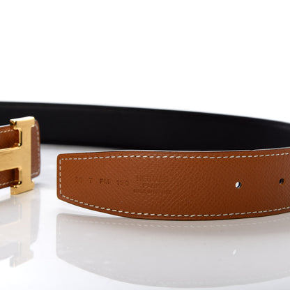 Hermes Swift Epsom 32mm H Belt 80 Black Gold 5 of 8