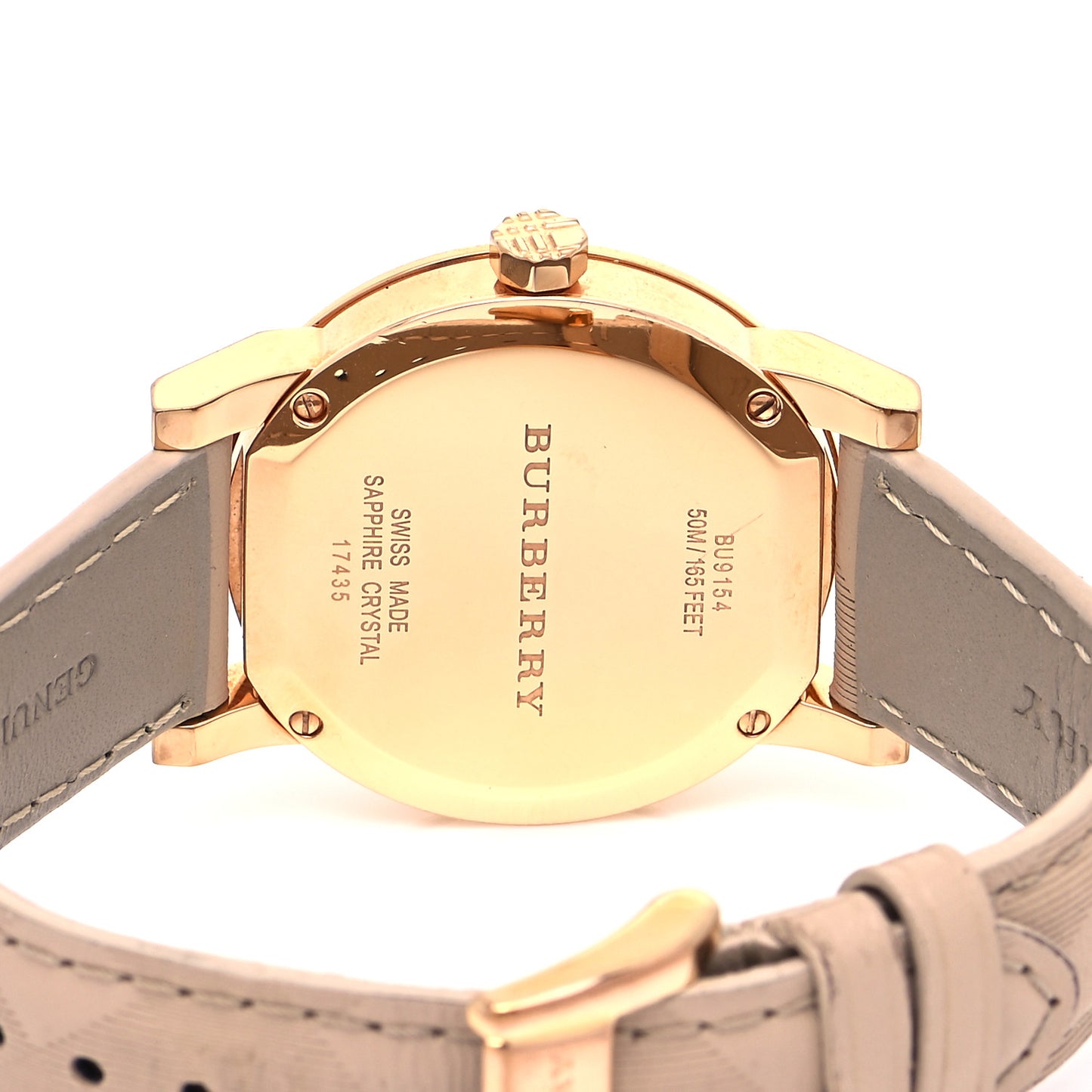 Stainless Steel Calfskin 34mm The City Quartz Watch Beige BU9154