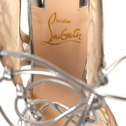 Christian Louboutin Metallic Dentelle Lurex Jose Altafine 150 Bootie 39 Silver 8 of 9