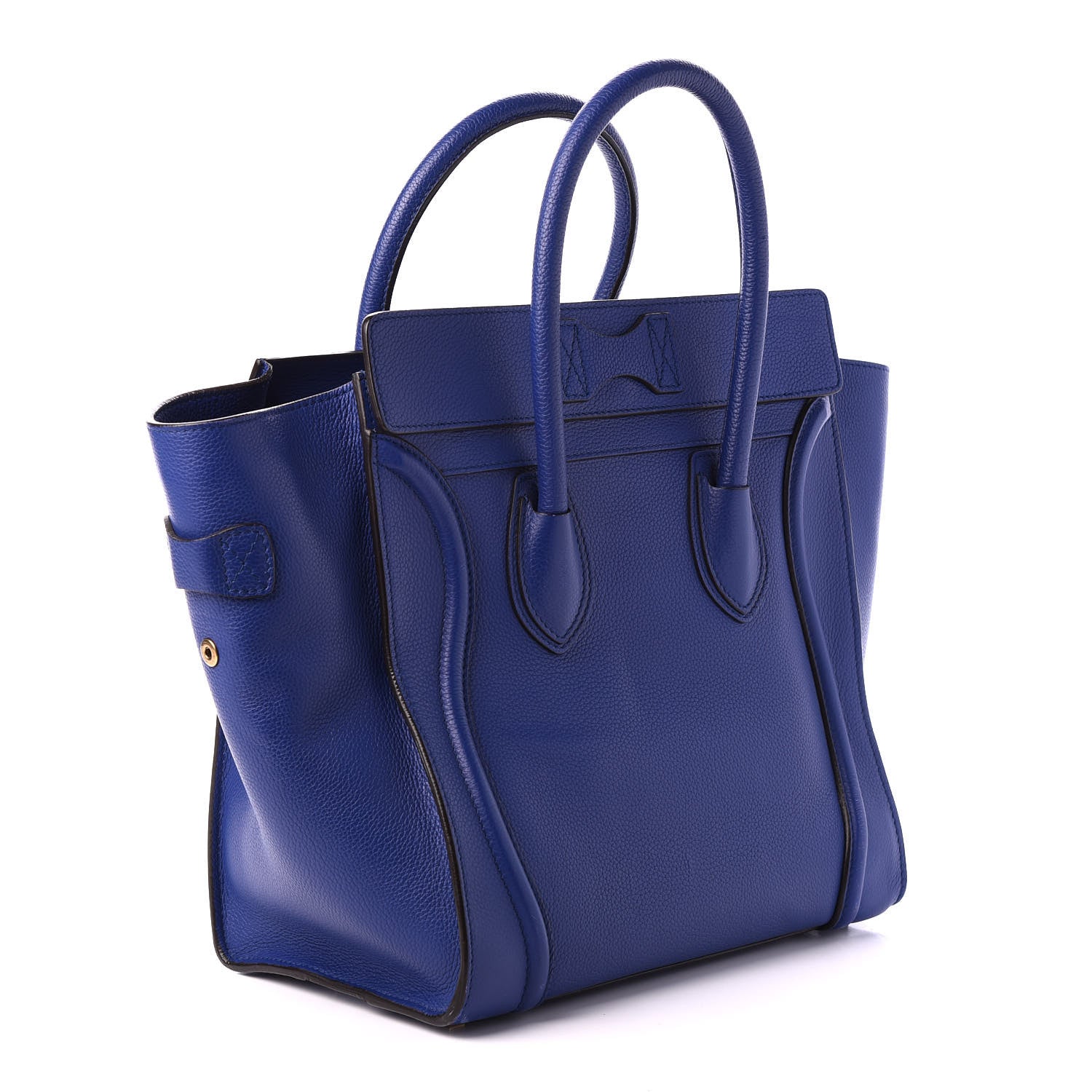 Celine Drummed Calfskin Mini Luggage Indigo 2 of 10