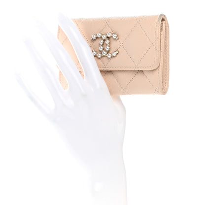 Chanel Caviar Pearl Quilted Coco Candy Flap Card Holder Beige 3 of 10