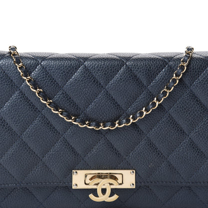 Chanel Iridescent Caviar Quilted Golden Class Wallet On Chain WOC Navy 11 of 11