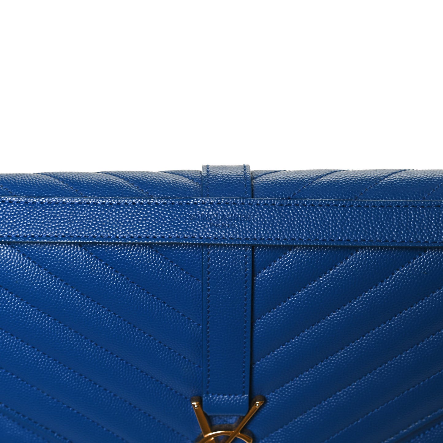 Grain De Poudre Matelasse Chevron Large Monogram Satchel Blue Majorelle