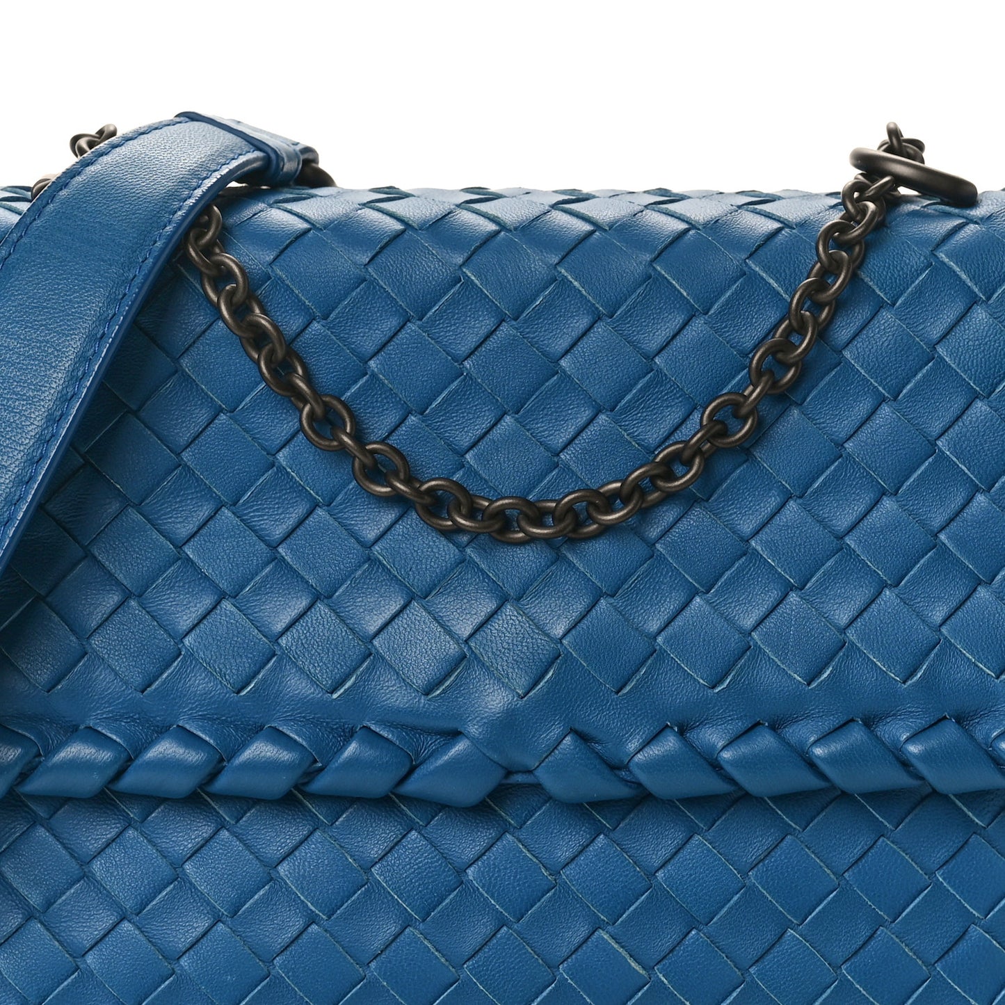 Nappa Intrecciato Baby Olimpia Shoulder Bag Blue
