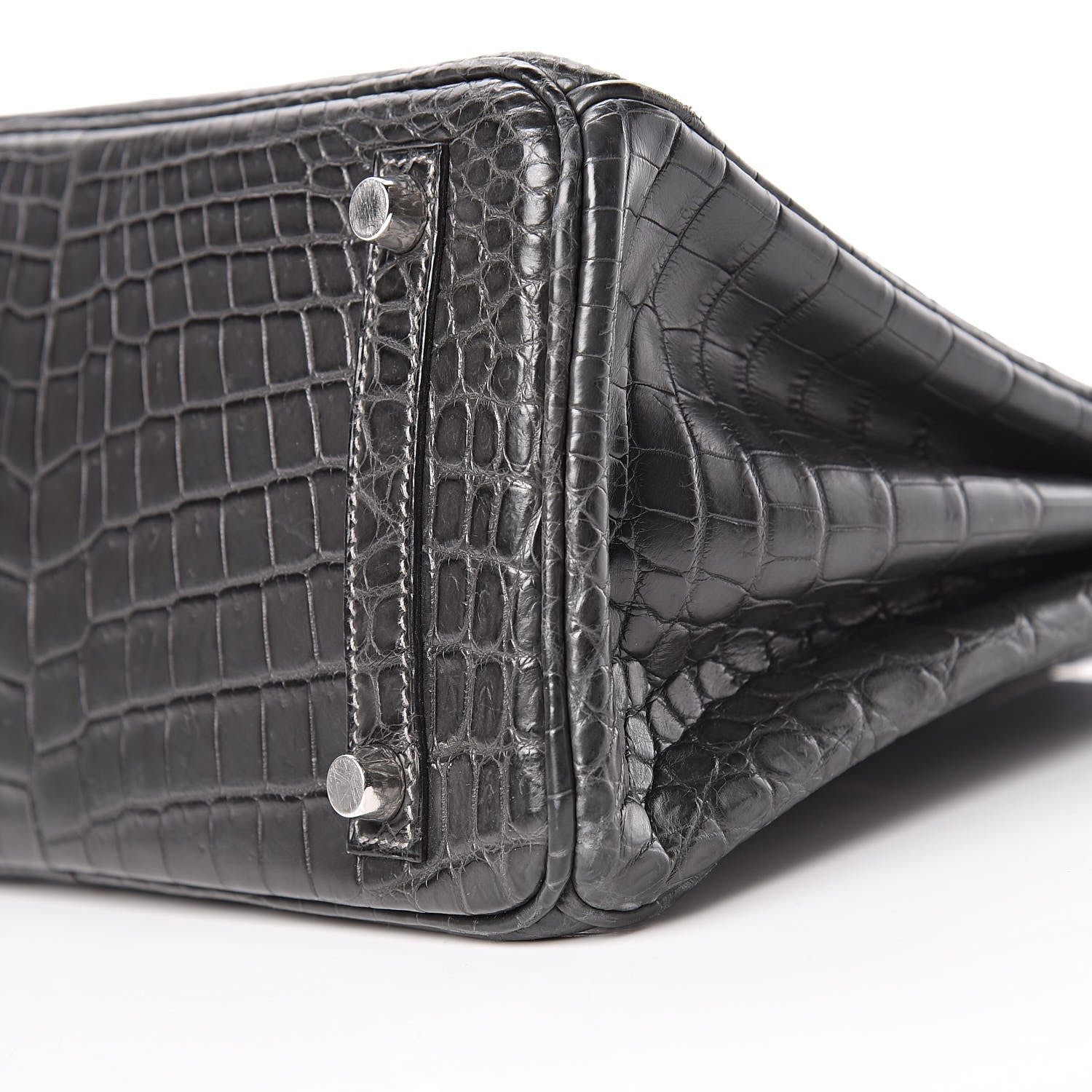 Hermes Matte Niloticus Crocodile Birkin 25 Graphite 8 of 33