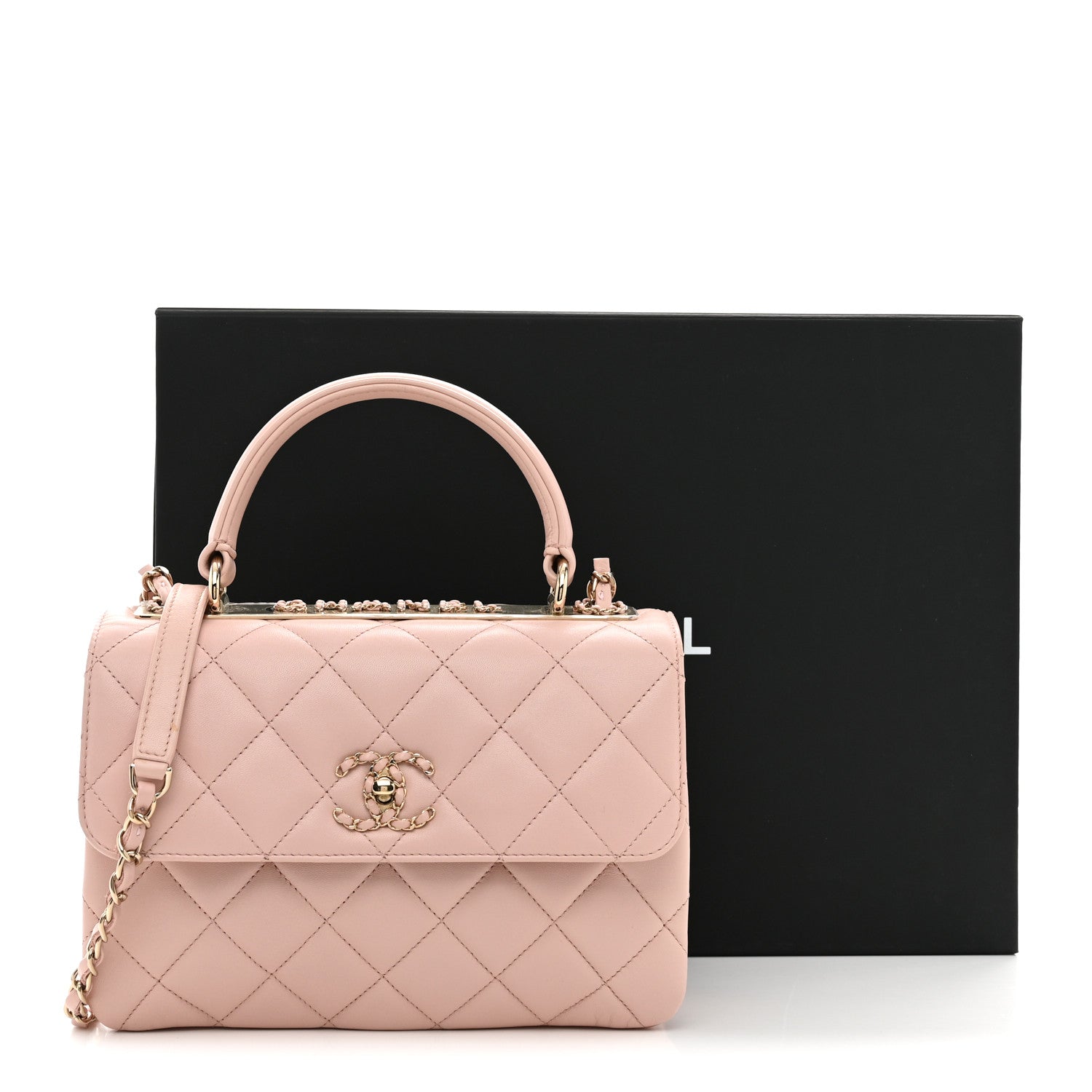 Chanel Lambskin Quilted Small Trendy CC Dual Handle Flap Bag Light Beige Light Pink 14 of 14