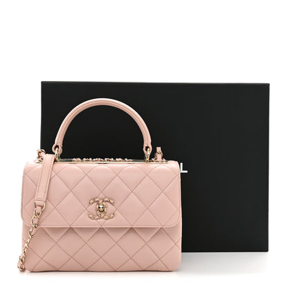 Chanel Lambskin Quilted Small Trendy CC Dual Handle Flap Bag Light Beige Light Pink 14 of 14