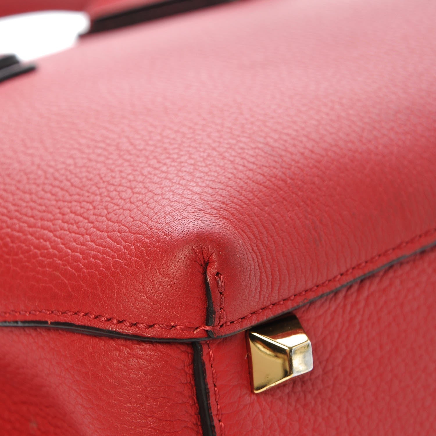 MCM Grained Calfskin Mini Milla Tote Red 13 of 15