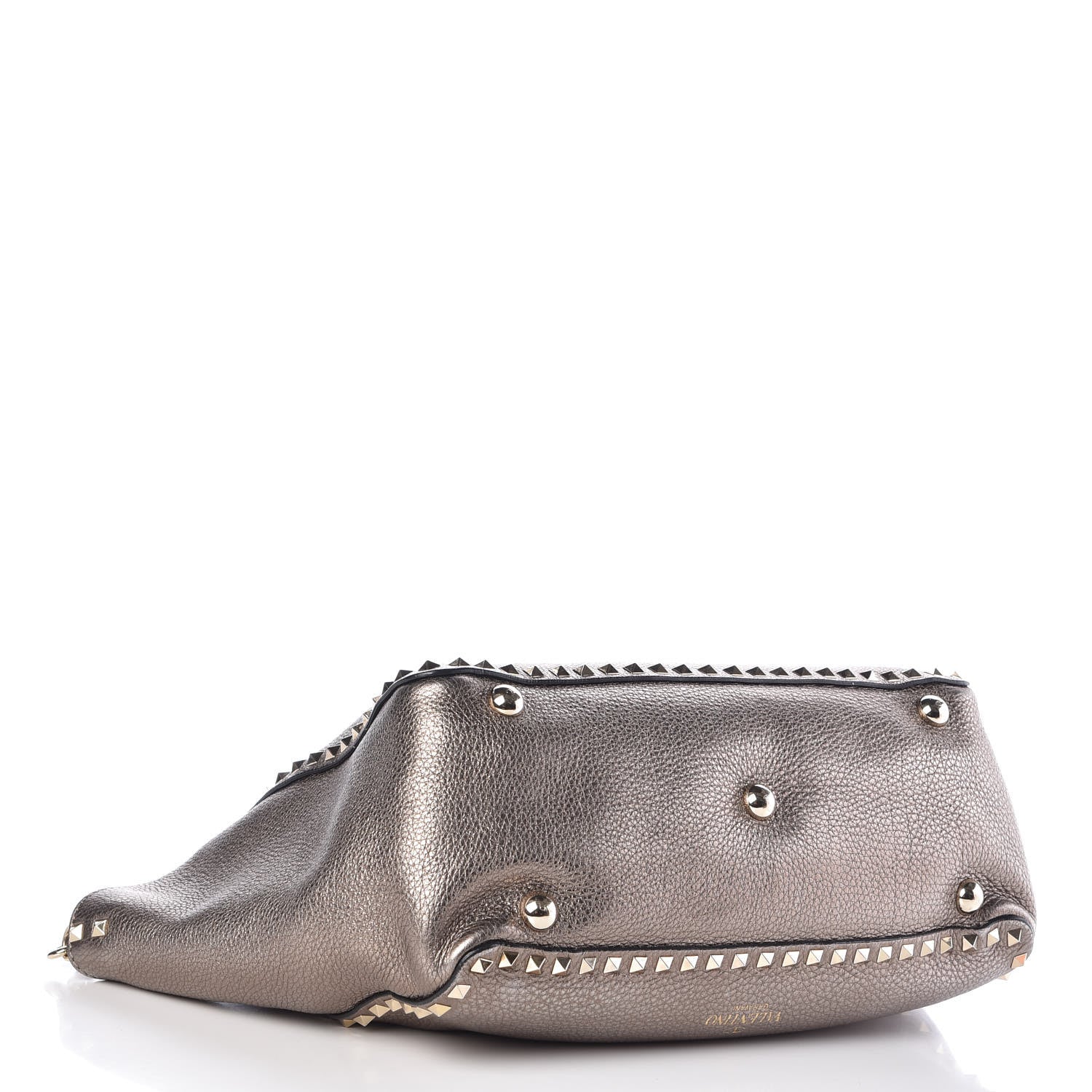 Valentino Garavani Metallic Alce Printed Calfskin Medium Rockstud Tote Sasso 4 of 11