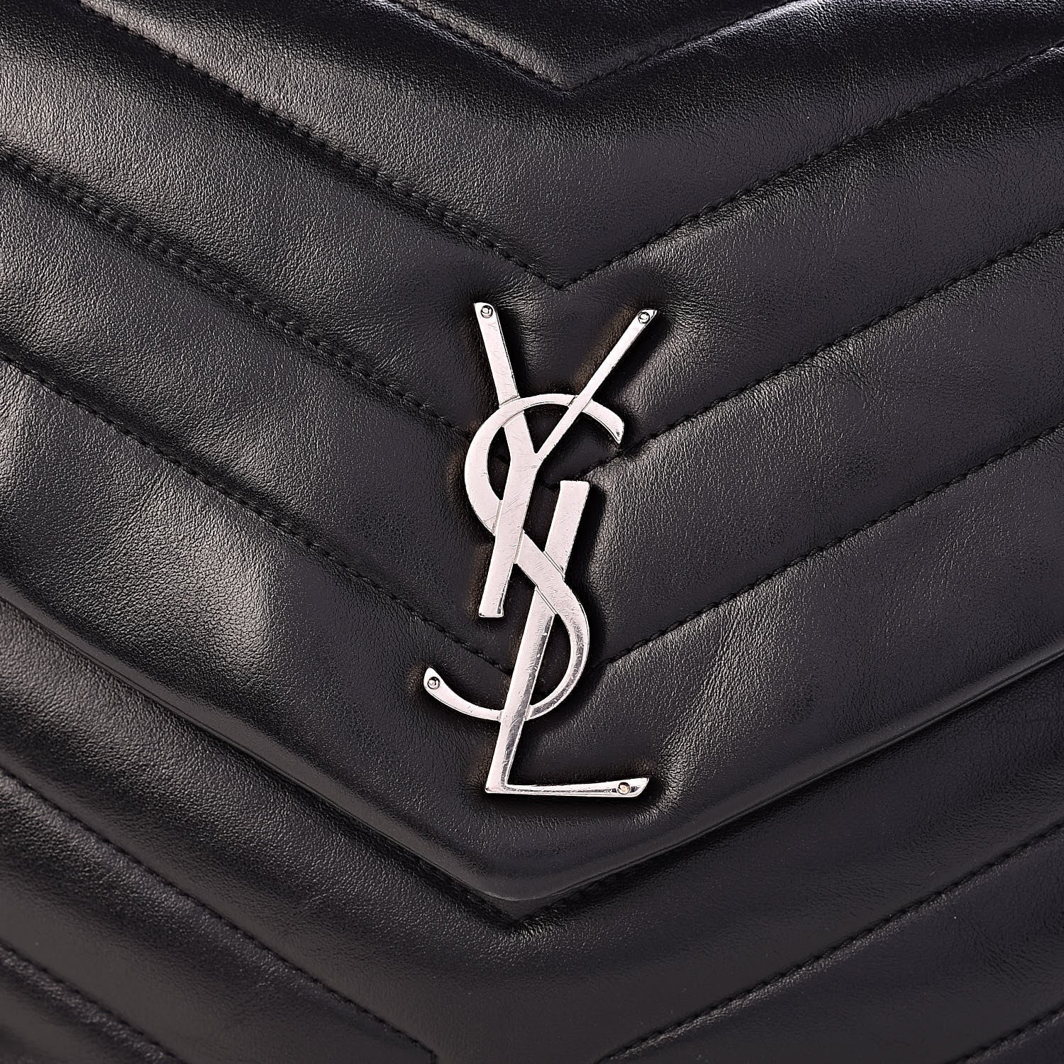 Saint Laurent Calfskin Y Quilted Monogram Medium Loulou Chain Satchel Black 8 of 10