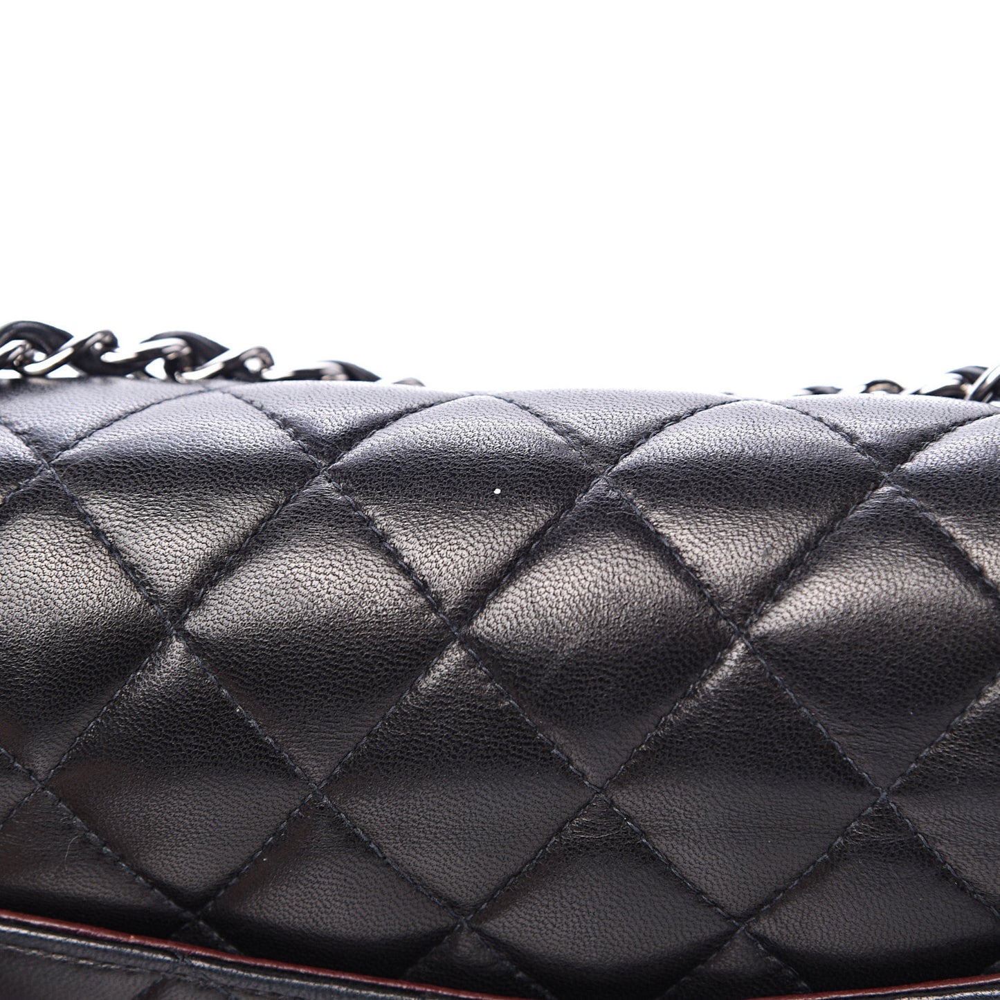 Lambskin Quilted Medium Double Flap Black