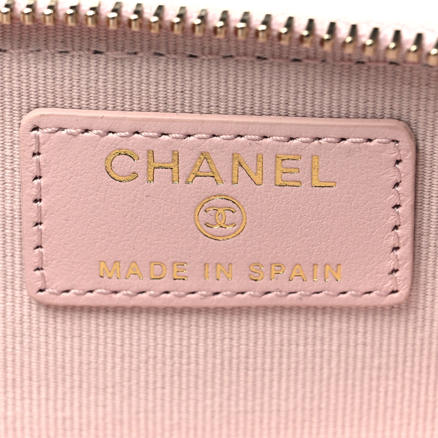 Chanel Caviar Quilted Crystal Zip Card Holder Wallet Light Pink 6 of 7