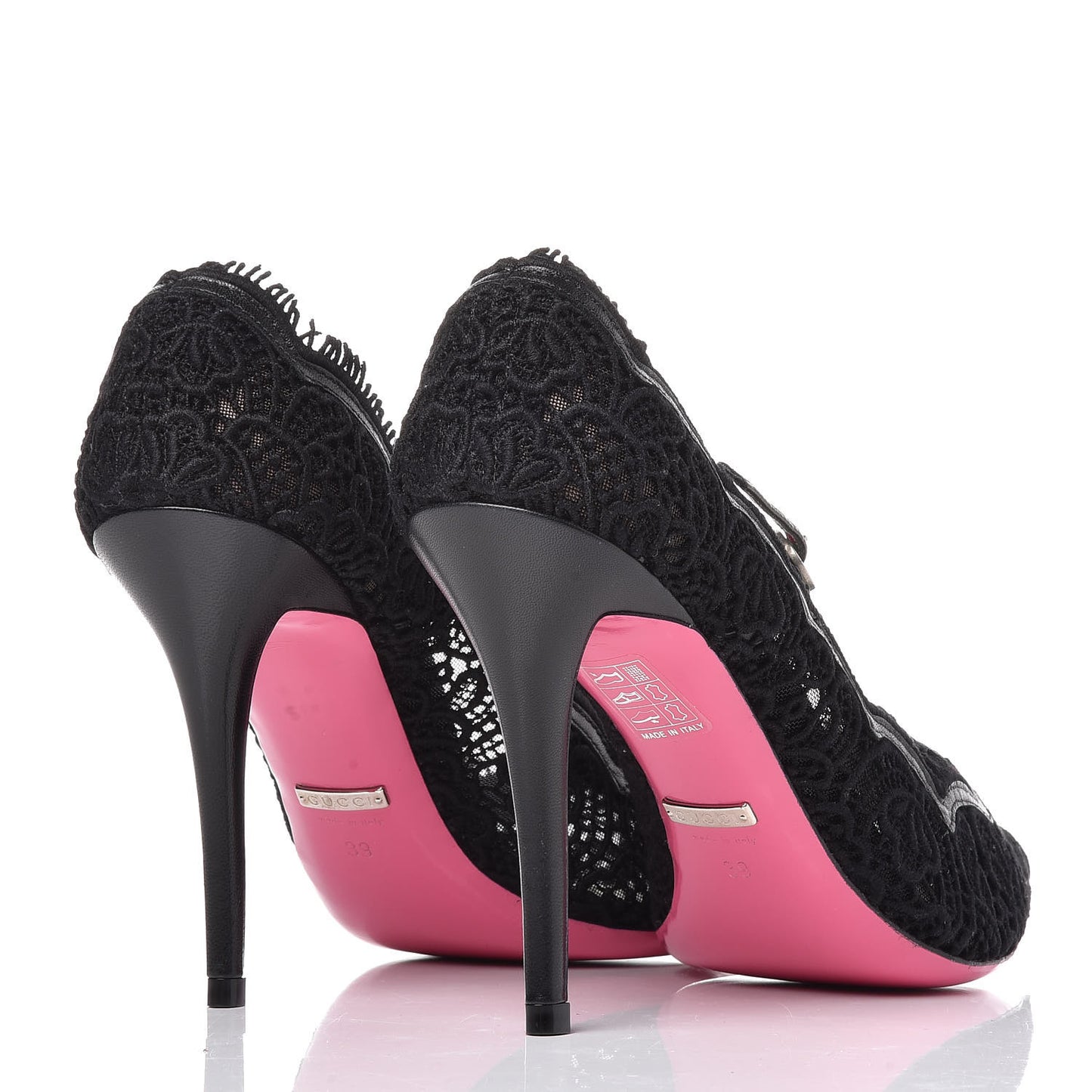 Lace Pizzo Venice Pumps 39 Black