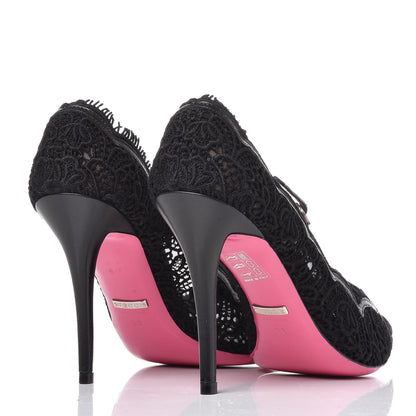 Gucci Lace Pizzo Venice Pumps 39 Black 4 of 8