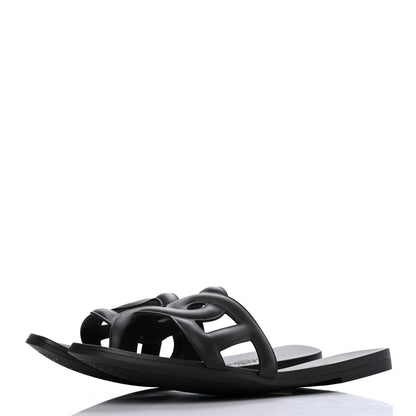 Hermes Rubber Aloha Sandals 39 Black 3 of 7