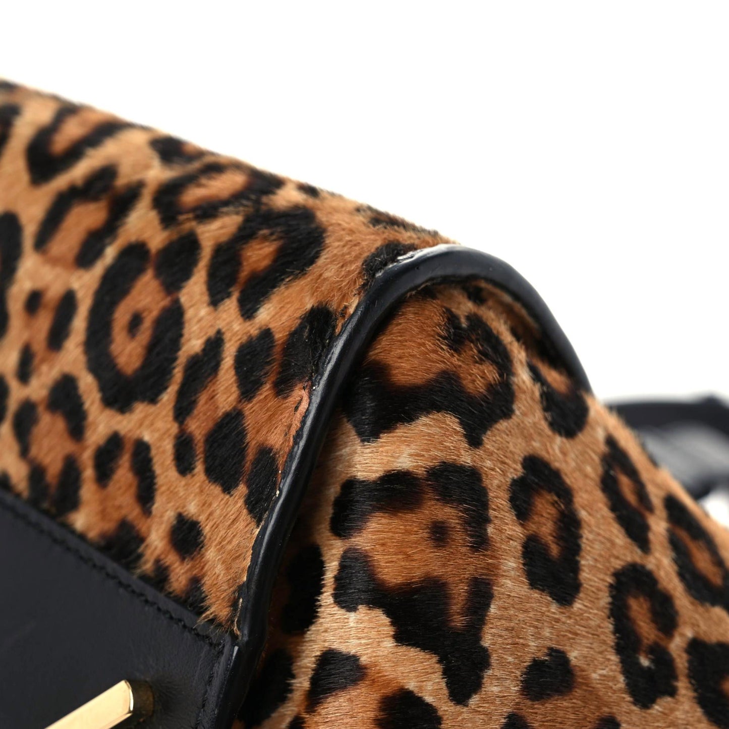 Calfskin Pony Hair Small Hammock Shoulder Bag Black