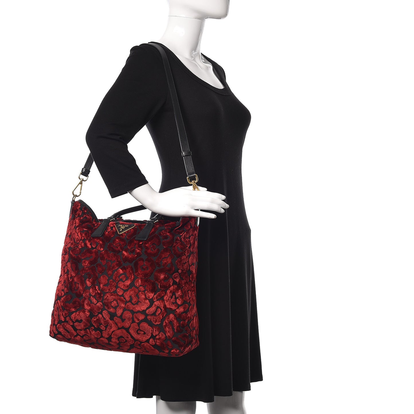 Velvet Saffiano Tote Red