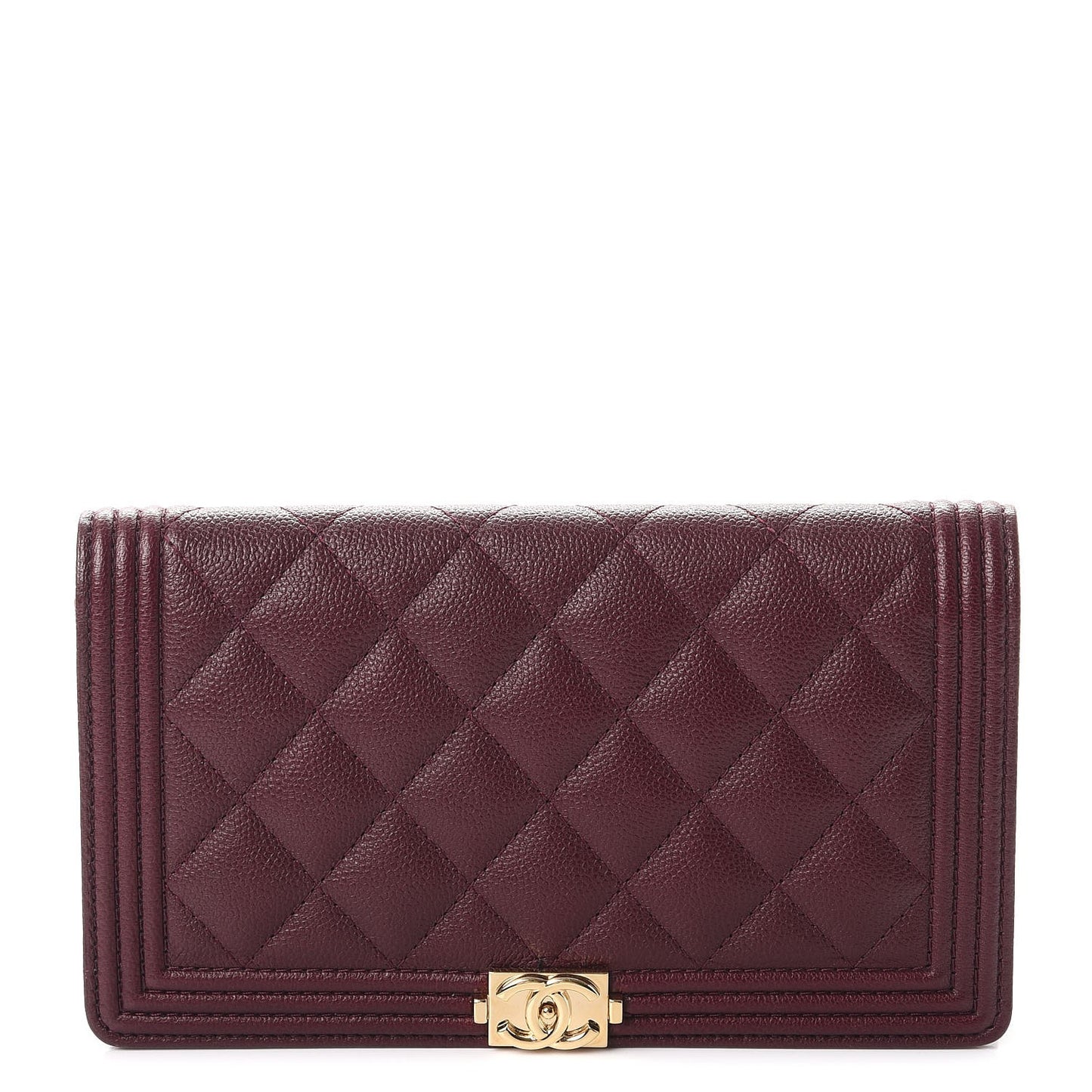 Caviar Quilted Boy Yen Wallet Dark Purple