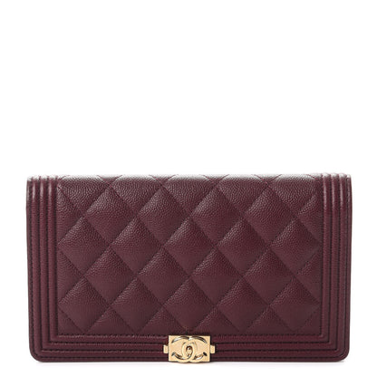 Chanel Caviar Quilted Boy Yen Wallet Dark Purple 1 of 9