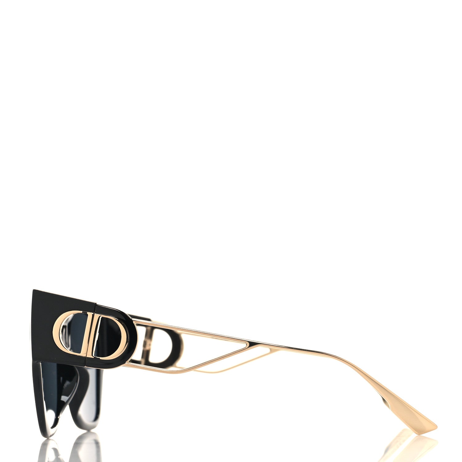 Christian Dior CHRISTIAN DIOR Rectangular 30 Montaigne 1 Sunglasses Black Gold 3 of 8