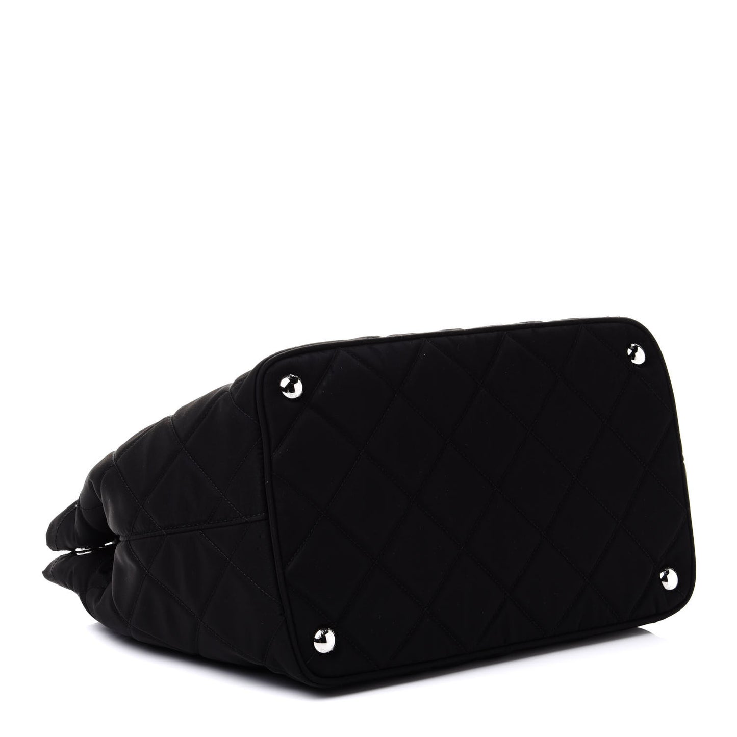 Tessuto Nylon Quilted Shopping Tote Black