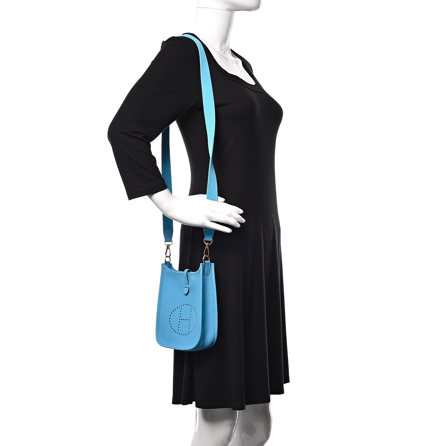 Hermes Taurillon Clemence Evelyne TPM Bleu Du Nord 2 of 9