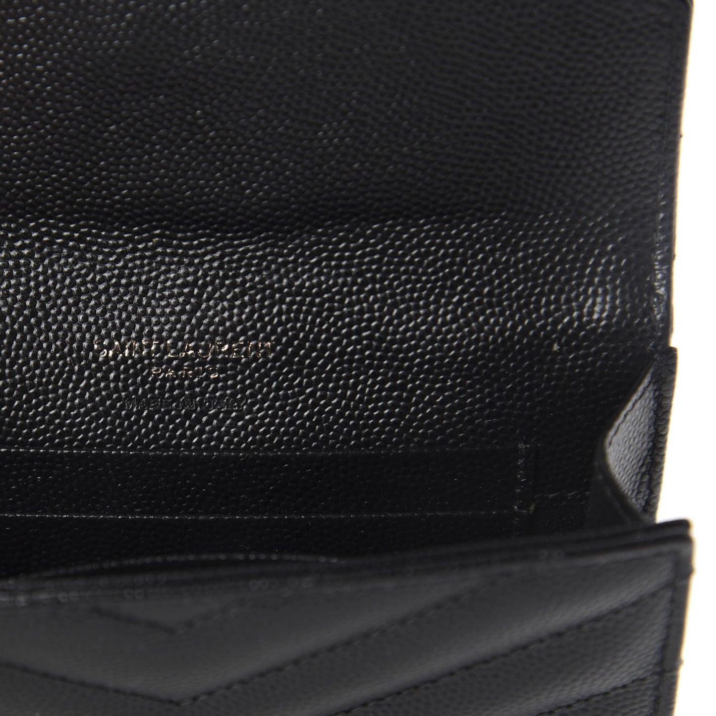 Grain De Poudre Matelasse Chevron Small Monogram Envelope Wallet Black